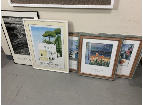 5 Framed Posters Or Prints Including Ansel Adams