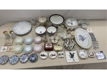 Large Porcelain Grouping With Many Signed And Antique Pieces