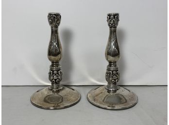 Royal Danish Weighted Sterling Silver Candle Sticks