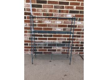 Green Iron 4 Tier Plant Stand