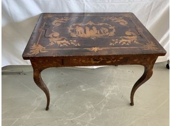 Highly Marquetry Inlaid European Flat Top Desk