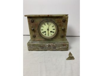 Green Onyx Mantle Clock (for Restoration)