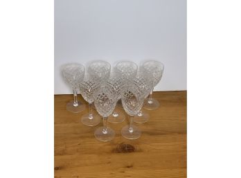 Set Of 9 High Quality Cut Crystal Sherry Glasses