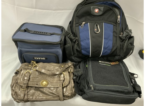Assorted Bags, Backpacks And A Purse