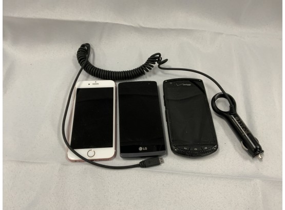 3 Cell Phones Including An Iphone