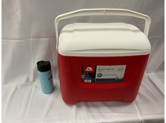 Red Igloo And 1 Water Thermos