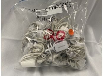 20 Assorted White Phone Chargers
