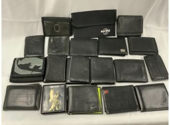 20 Black Wallets Including Some Leather