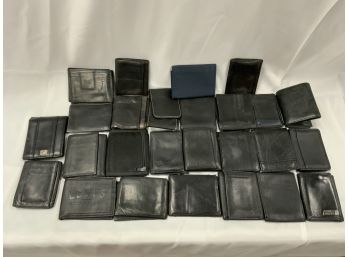 25 Black Wallets Including Some Leather