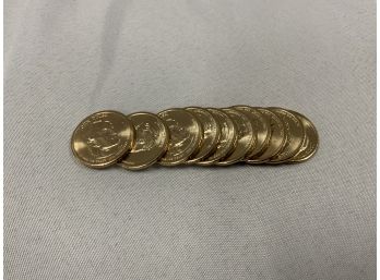 10- $1.00 John Tyler Uncirculated Gold Coins