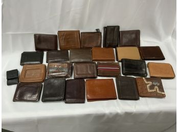 24 Brown Wallets Including Some Leather