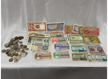 Assorted Foreign Paper Money And Currency