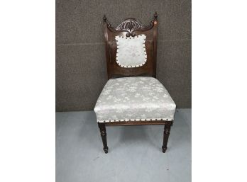 Victorian Carved Side Chair, Has Been Reupholstered