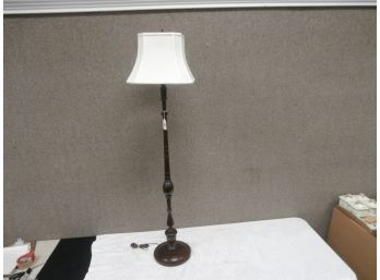Mahogany Floor Lamp With Fabric Shade
