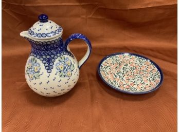 2 Pieces Of Polish Pottery