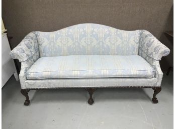 Hickory Chair Furniture Chippendale Style Blue Sofa With Ball And Claw Feet