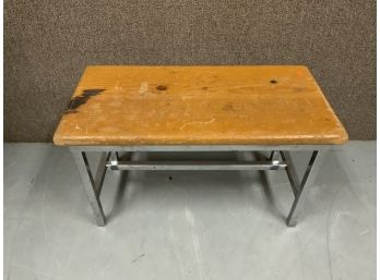 Chrome Based Bench With Wood Top