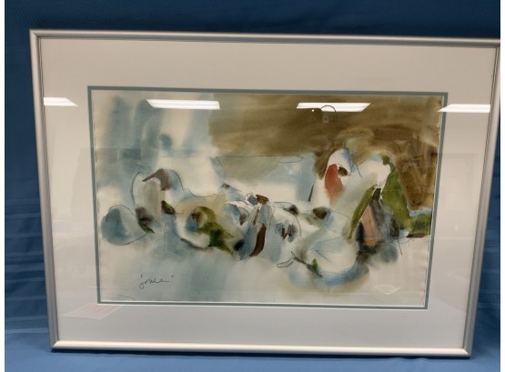 Zygmund Jankowski Signed Water Color And Pencil Of A Figure