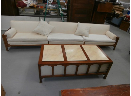 Retro Livingroom Set Including A '2' Part Couch And Coffee Table