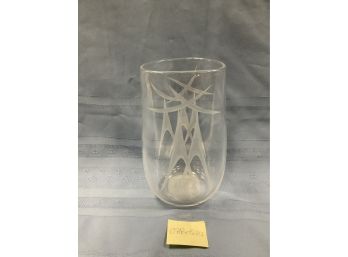 Orrefors Signed Mid Century Design Etched Vase