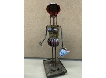 5ft 9 Inch Metal Sculpture Signed Tom Fiorini Titled Pickin And Grinnin 2005