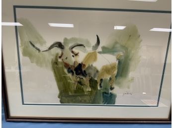 Zygmund Jankowski Signed Water Color And Pencil Of An Animal