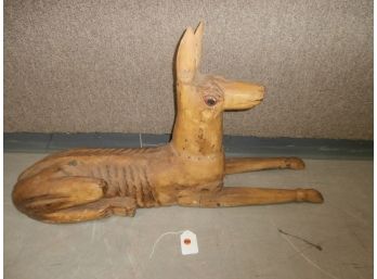 Large Carved Wooden Dog
