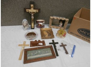 An Assorted Lot Of Religious Items