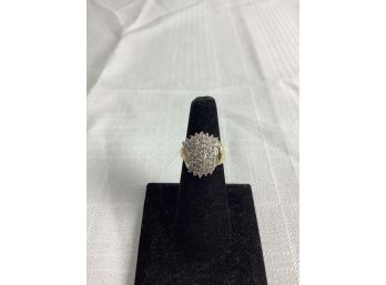 14K Diamond Cluster Ring 5.9 Grams