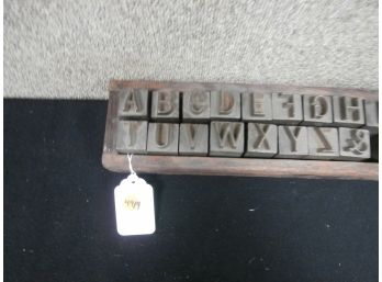 Type Tray With The Alphabet And Numbers