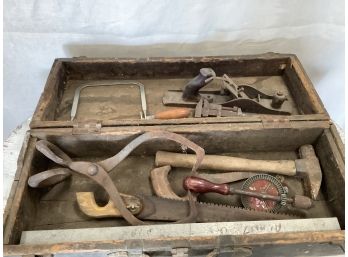 Antique Tool Box With Tools