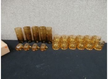 An Amber Glass Lot All Various Sizes
