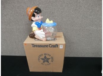 Pinocchio Ceramic Cookie Jar With Original Box By Treasure Craft