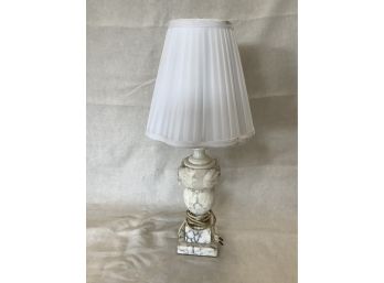 Antique Carved White Marble Lamp