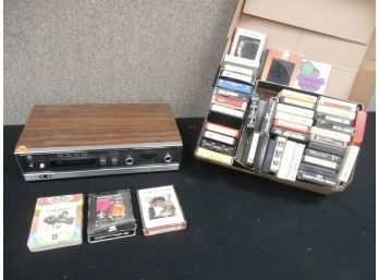 Panasonic 8 Track Player With 8 Track Tape Collection (UNTESTED)