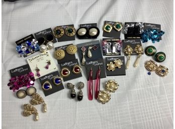 Fashion Earrings.  Assorted Clip On And Pierced.  1 Pair As Is, As Shown