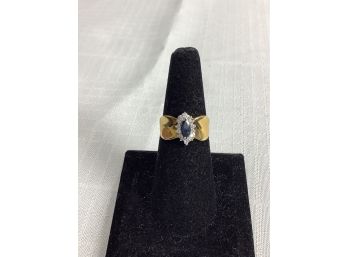 14K Diamond And Sapphire Ring 3.0 Grams