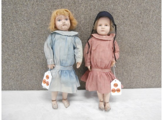 2 Antique Dolls Both Signed Schoenhutt