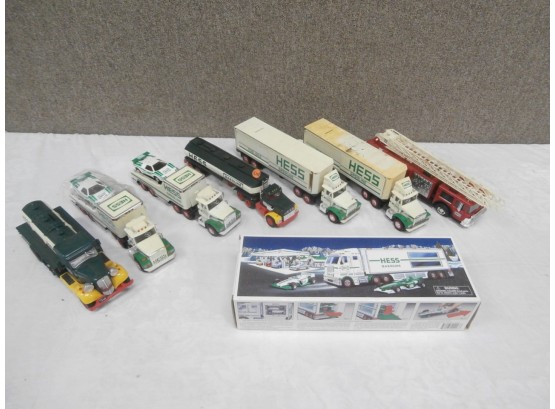 8 Hess Trucks And 7 Loose Trucks, 1 With Box