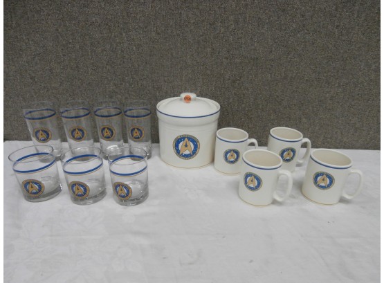 Pfaltzgraph Star Trek Grouping Including 4 Mugs, 4 Tall Glasses, 3 Rocks Glasses And Cookie Jar With Lid
