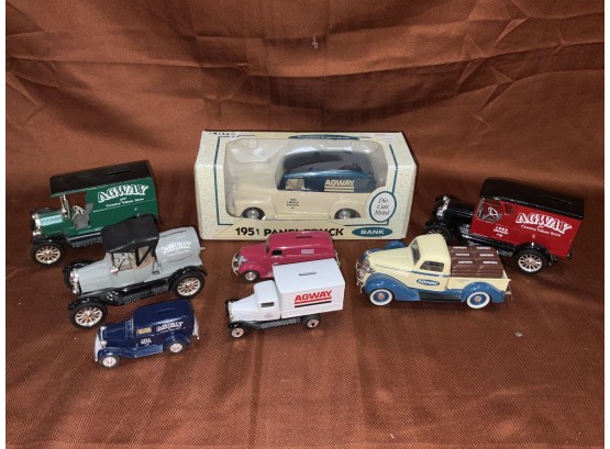 8 Piece Agway Die Cast Banks And Cars