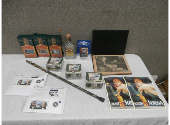 Collectible Lot Including Stamps, Steins, Trading Card Boxes, Etc.