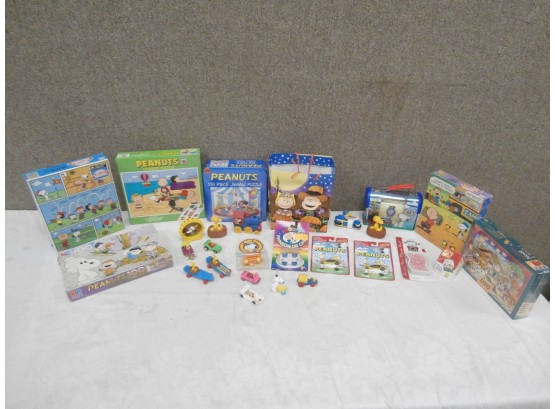Peanuts Die Cast And Plastic Toy Vehicles, Puzzles And Wrist Watch