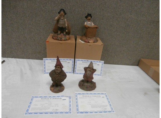 4 Thomas F. Clark Gnomes Hand Cast By Cairn Studio, Ltd.  All With COA's Included