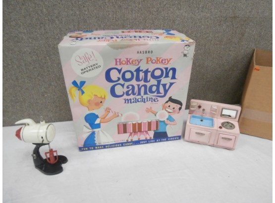 Hasbro Hokey Pokey Cotton Candy Machine, Wind Up Mixer, Kitchen Sink Stove Combination