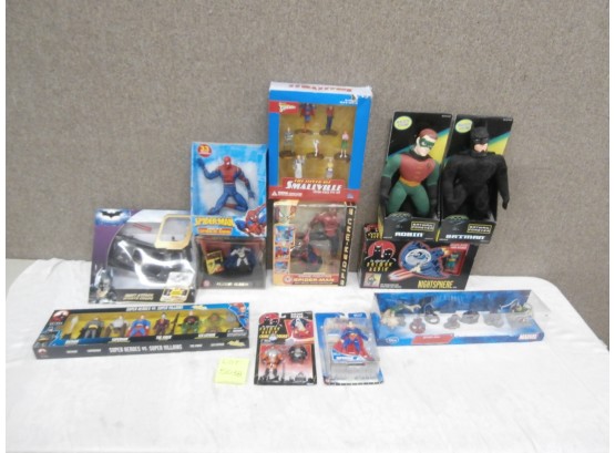 Super Hero Lot  Including Batman, Spiderman, Superman And More