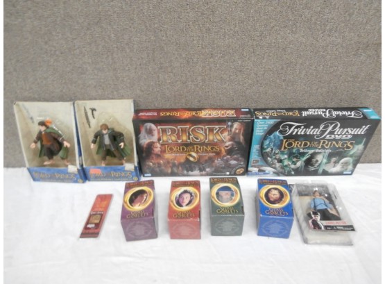 Lord Of The Rings Figures, Games, Glass Goblets And 1 Harry Potter Action Figure