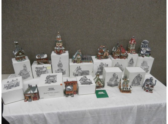 13 Piece Grouping Of Dept. 56 North Pole Series