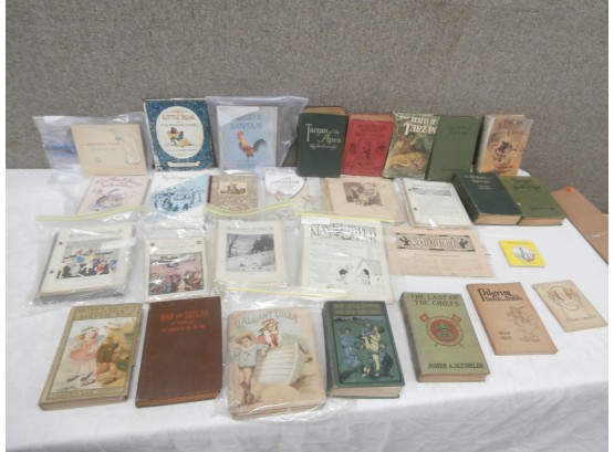 Assorted Children's Story Books And Related Ephemera Including Tarzan Books, Etc.