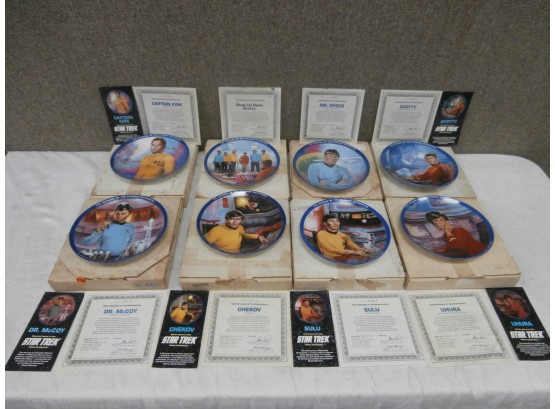 8 Star Trek Collector Plates, The Hamilton Collection, All With COA's